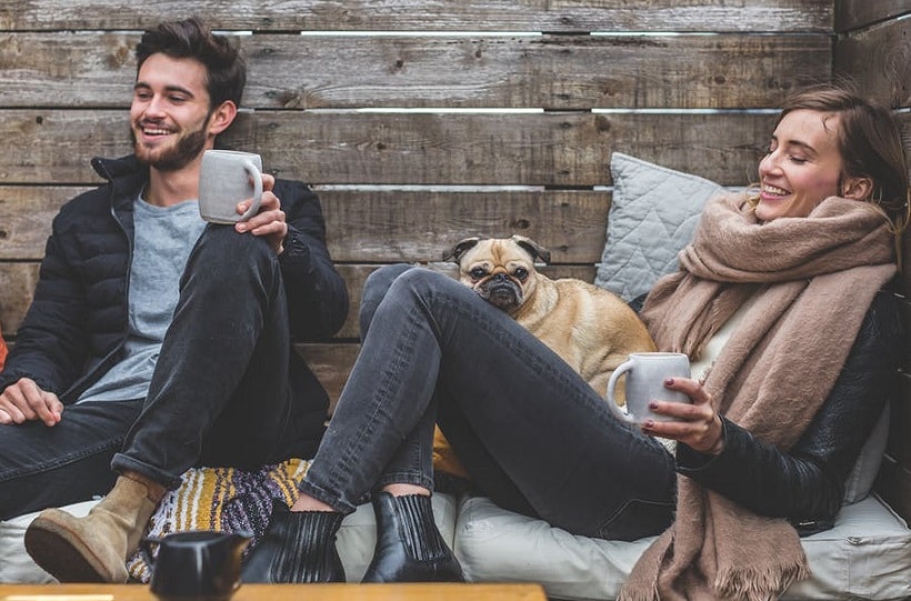 couple laughing