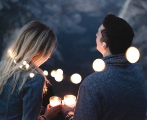 couple starring at the light