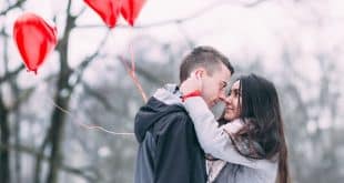 couple with balloons