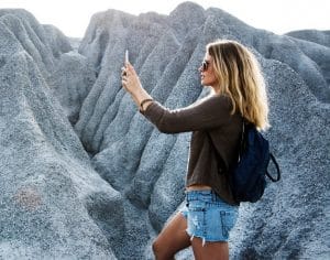 lady taking selfie