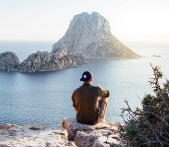 man in a lonely picnic