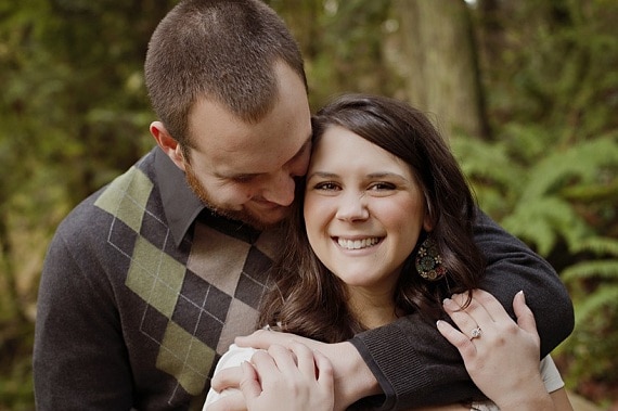 two smiling lovebirds