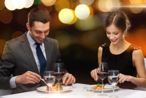 Couple in restaurant