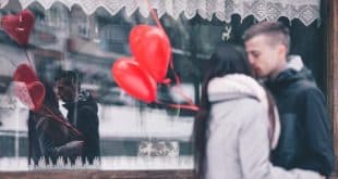 couple with baloons