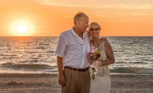 elderly couple in the beach