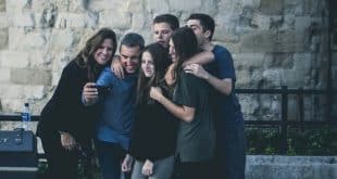 family taking selfie