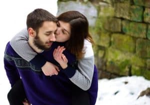 lady on back of loved one