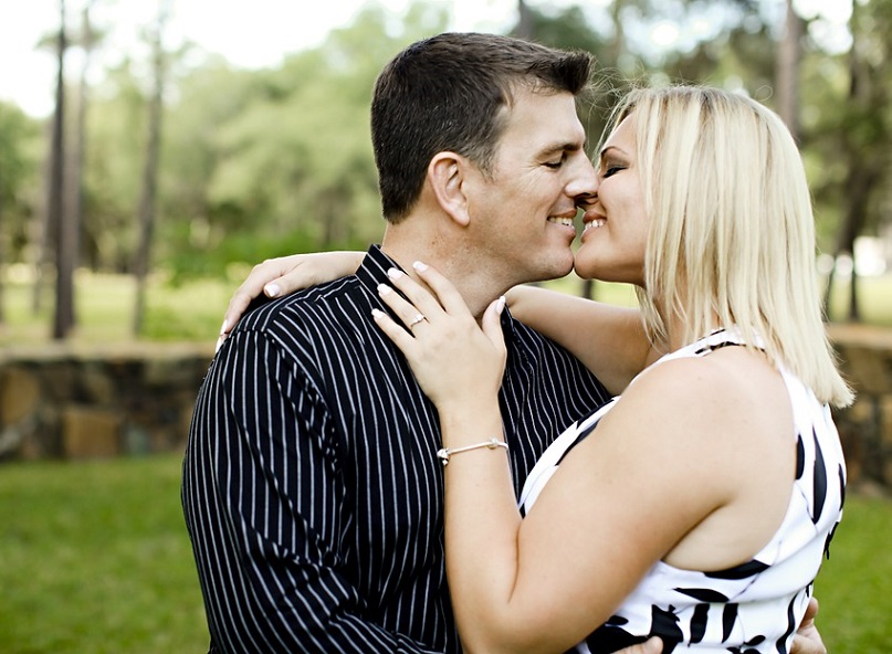 lovers celebrating engagement