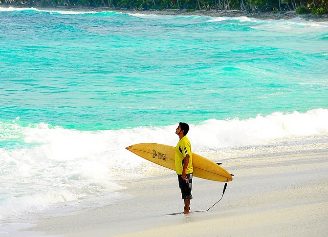 man in beach