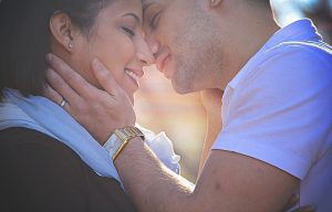 man ready to kiss wife