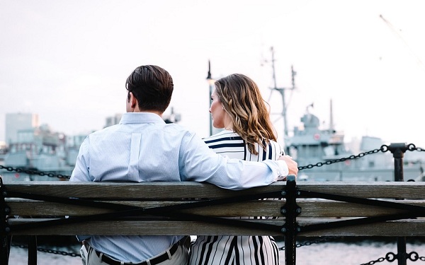 sitting down together