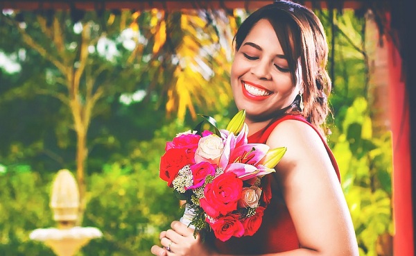 smile with flowers