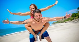 having fun together at the beach